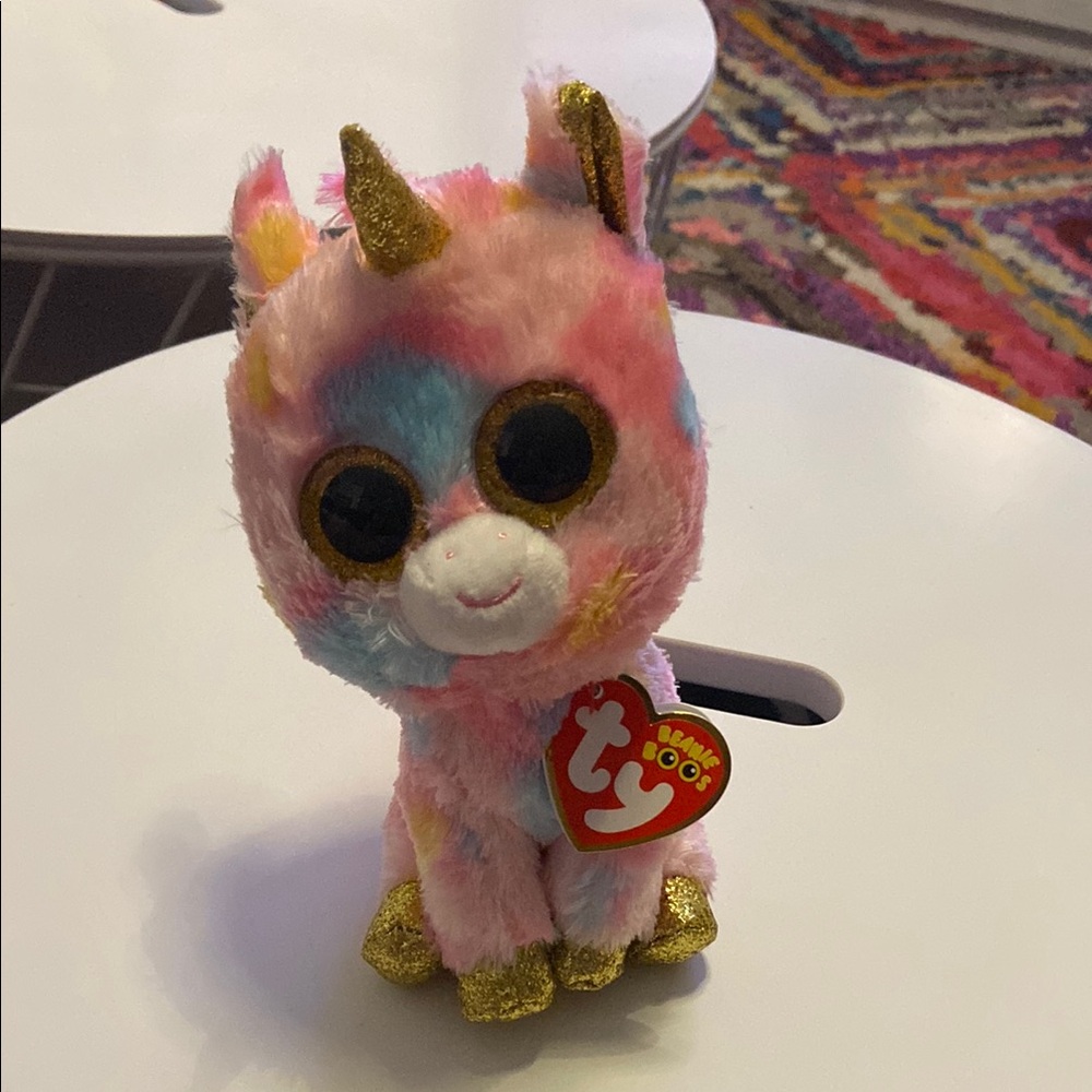 Ty Beanie Boo Unicorn with Pink and Gold